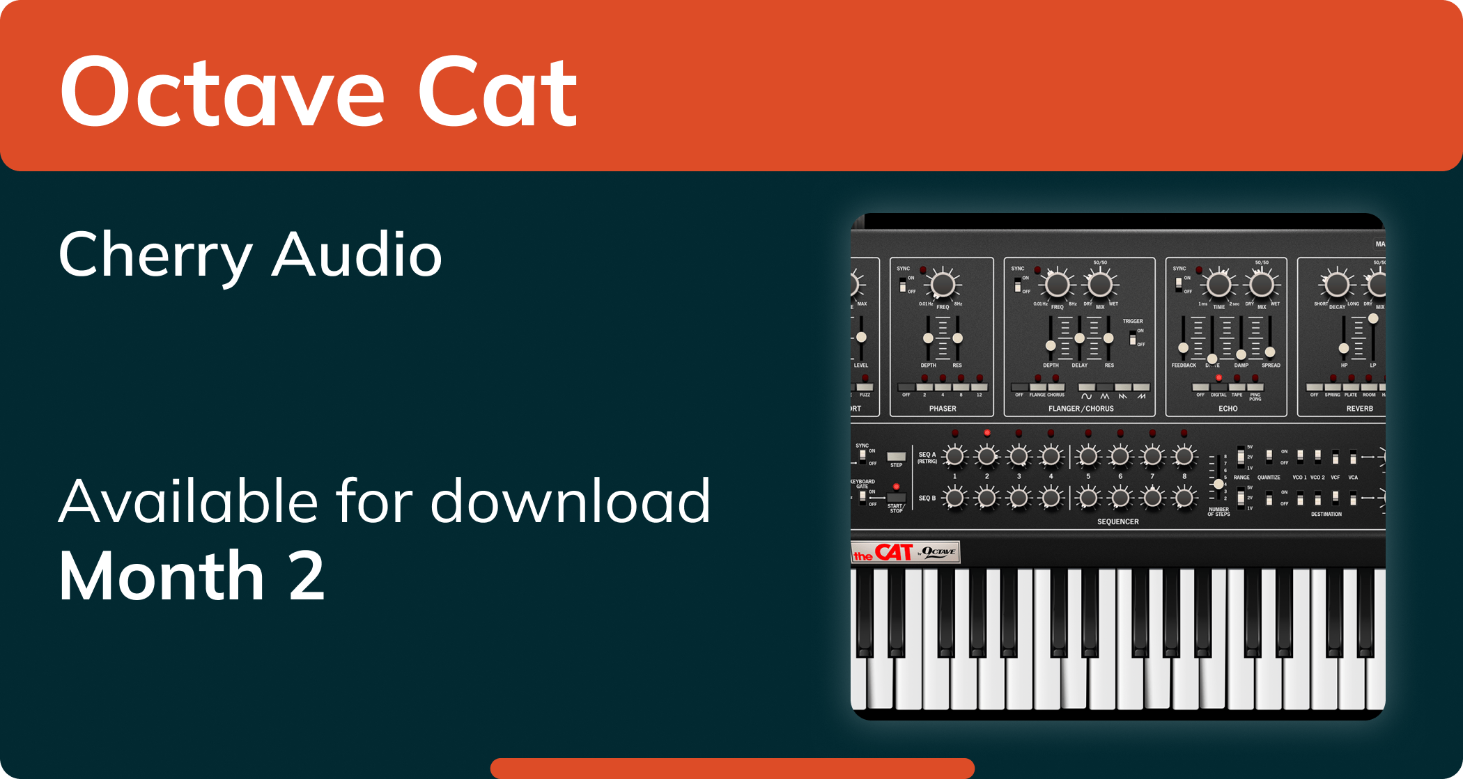 Image of Octave Cat synthesizer plugin, featured as the Month 2 premium reward in the Sonisto Pro subscription.